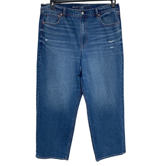American Eagle Outfitters Denim - New American Eagle Womens Size 18 Super High Rise Baggy Straight Denim Jeans
